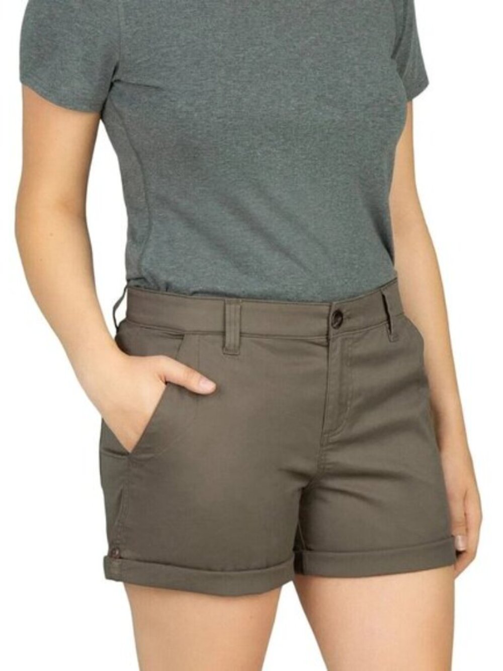 Boston Traders Women's Roll Cuff Shorts (Brown, 16) - Picture 3 of 6